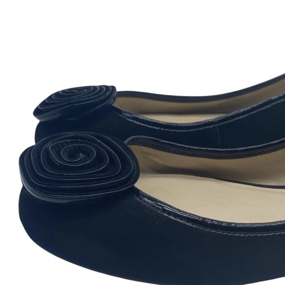 Talbots Womens Shoes Leather Flats 10 WIDE Black Slip On Sleek Business Casual - Picture 4 of 12